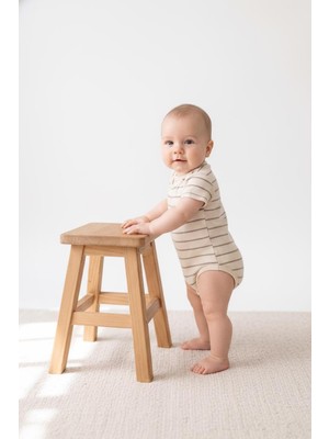MiaBaby Çizgili Süprem Çıtçıtlı Kısa Kol Body