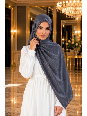 İmaj Butik Açık Füme Kristal Levidor Abiye Şal