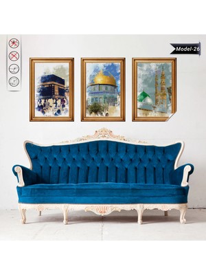 Akıllı Kağıt Kutsal Mekanlar Set Tablo - Poster Dini (Model- 26)