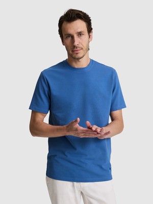 Cacharel Erkek Indigo Regular Fit Pamuk Karışımlı Bisiklet Yaka T-Shirt 50328348-VR028