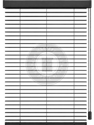 Mattext Siyah Redektörlü Ahşap Görünümlü 25 mm Jaluzi Perde