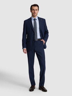 Cacharel Erkek Lacivert Slim Fit %100 Yün Mikro Desen Mono Yaka Takım Elbise 50319151-VR033
