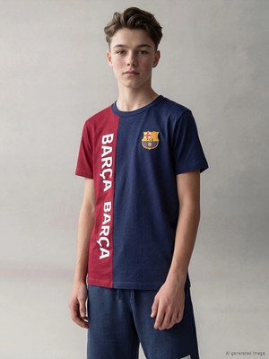 Lc Waikiki Yeni Sezon Fc Barcelona Lisanslı Erkek Çocuk Tişört