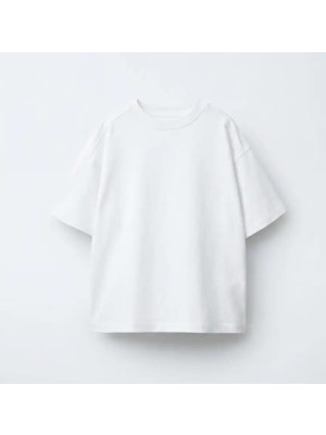 La'ciel Paris Oversize Beyaz Basic Tişört