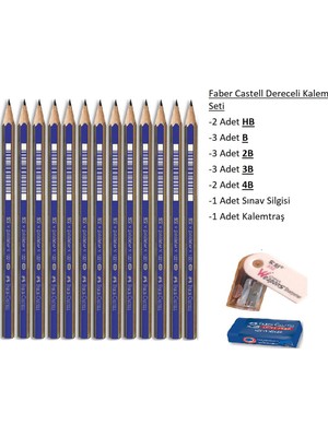 Faber-Castell Resim Kalemi Faber Dereceli Kalem Seti Karakalem Seti 4b 3b 2b B Hb 13'lü Set