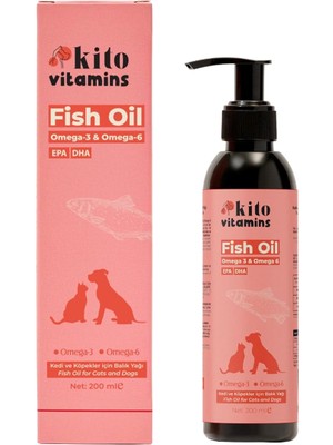 Kito Balık Yağı 200 ml ( Için 3 & 6 Içerikli Deri, Tüy, Eklem Kalp Sağlığı Destekleyici Balık Yağı)