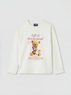Lc Waikiki Yeni Sezon Ayı Teddy Baskılı Kız Çocuk Pijama Üstü