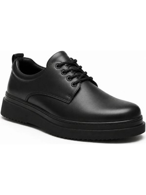 Beskar Kömür Cilt Erkek Ayakkabı - Kolay Temizlenen Premium Rahat Smart Casual Günlük Sneaker Kb X16