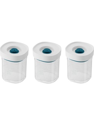 Zwilling & Save Cube Vakumlu Saklama Kabı Set, Xs, 3 , Şeffaf Akdeniz Mavisi