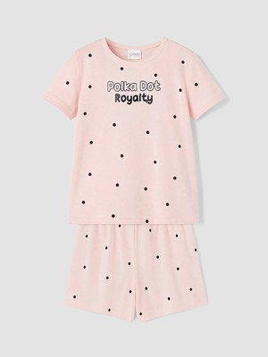 Lc Waikiki Yeni Sezon Bisiklet Yaka Kız Çocuk Şortlu Pijama Takımı