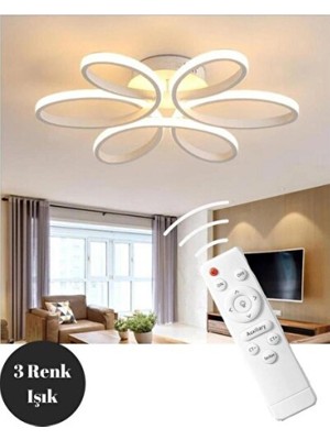 Empressco Modern Kumandalı Beyaz Plafonyer, 3 Renkli LED Işığıyla Şıklık ve Konfor