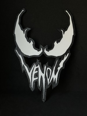 Goka 3D Craft Venom Temalı 3D Duvar Dekoru - 18 cm Slim Versiyon (Çift Taraflı Bantlı)