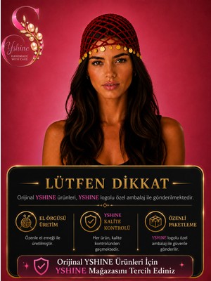 Yshine El Örgüsü Saç Filesi – Işıltılı Pul Uç Detaylı Bohem Bandana Tarzı Kadın Aksesuar
