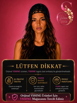 Yshine El Örgüsü Saç Filesi – Işıltılı Pul Uç Detaylı Bohem Bandana Tarzı Kadın Aksesuar