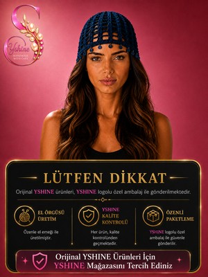 Yshine El Örgüsü Saç Filesi – Işıltılı Pul Uç Detaylı Bohem Bandana Tarzı Kadın Aksesuar