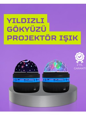 Tech Butiq Usb’li Yıldız Projektör Lamba – Döner Galaxy Işık Şovu, Çocuk ve Yetişkin Uyku Lambası