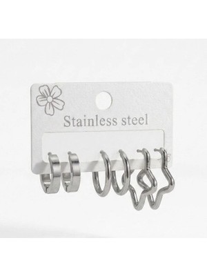 Mudanis Star Shıne Altılı Halka Küpe Seti - KP00678