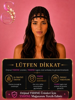 Yshine El Örgüsü Saç Filesi – Işıltılı Pul Uç Detaylı Bohem Bandana Tarzı Kadın Aksesuar