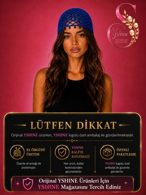 Yshine El Örgüsü Saç Filesi – Işıltılı Pul Uç Detaylı Bohem Bandana Tarzı Kadın Aksesuar