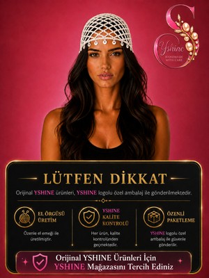 Yshine El Örgüsü Saç Filesi – Işıltılı Pul Uç Detaylı Bohem Bandana Tarzı Kadın Aksesuar