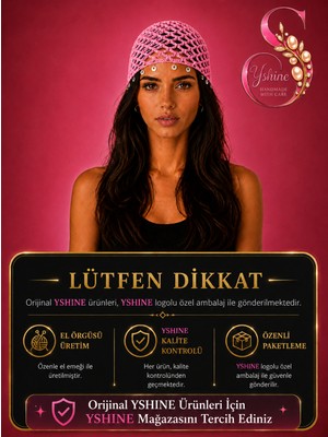 Yshine El Örgüsü Saç Filesi – Işıltılı Pul Uç Detaylı Bohem Bandana Tarzı Kadın Aksesuar