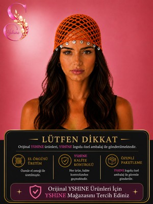 Yshine El Örgüsü Saç Filesi – Işıltılı Pul Uç Detaylı Bohem Bandana Tarzı Kadın Aksesuar