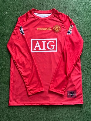 Candy Cup Ronaldo 2008 Şampiyonlar Ligi Manchester United Kırmızı Retro Forma Uzun Kol Yetişkin