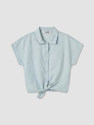 Lc Waikiki Yeni Sezon Taşlı Kız Çocuk Jean Gömlek