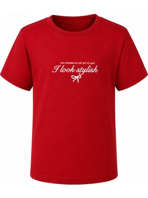Trender I Look Stylish Bordo Kız Çocuk T-Shirt 26YDT1000055