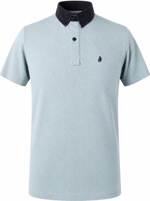 Trender 457 Kot Yaka Ringel Yeşil Erkek Polo Yaka T-Shirt 26YK37000017
