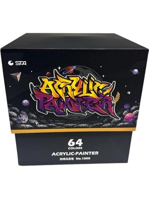 Sta 100064 Akrilik Marker Kalem Seti 2mm Uç  64'lü (Renk) Kutulu