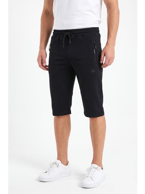 Pandonim Erkek Büyük Beden Rahat Kesim Düz Paça Likralı Kumaş Kapri BGL-ST05584