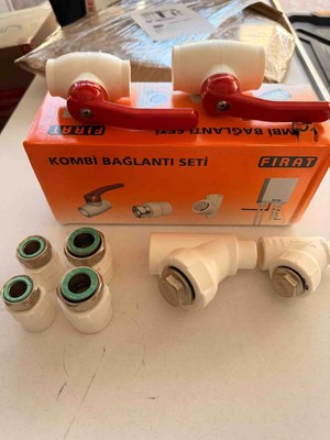 Fırat Kombi Bağlantı Seti 20 mm Pprc Vana Filtre Rekorlu Tam Set Kalorifer Kombi Giriş Çıkış Bağlantı Kiti
