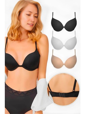 Homay 3'lü Push-Up Balenli Sütyen Seti