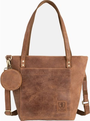 Berliner Bags Verona Vintage Hakiki Deri Büyük Kadın Omuz Çantası