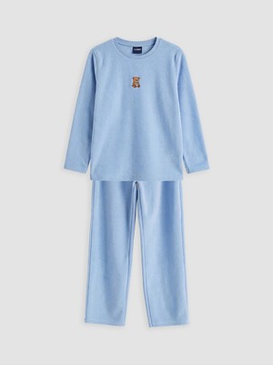 Lc Waikiki Yeni Sezon Ayı Nakışlı Kız Çocuk Polar Pijama Takım