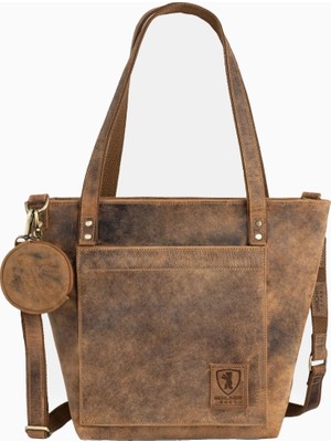 Berliner Bags Verona Vintage Hakiki Deri Büyük Kadın Omuz Çantası
