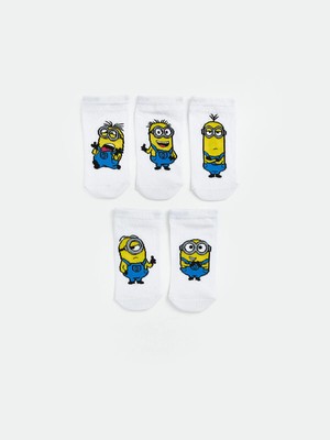 Lc Waikiki Yeni Sezon Minions Baskılı Erkek Çocuk Patik Çorap 5'li