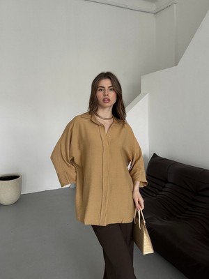 Nutika Keten Yarım Kol Gömlek