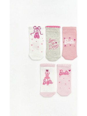 Lc Waikiki Yeni Sezon Barbie Desenli Kız Çocuk Patik Çorap 5'li