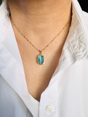 Devi Fashion Çelik Zirkon Taşlı Baget Kolye