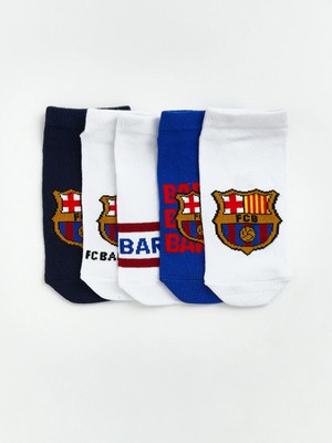 Lc Waikiki Yeni Sezon Fc Barcelona Baskılı Erkek Çocuk Patik Çorap 5'li