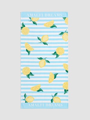 Lc Waikiki Yeni Sezon Limon Desenli Kız Çocuk Pamuklu Plaj Havlusu 70X140 cm