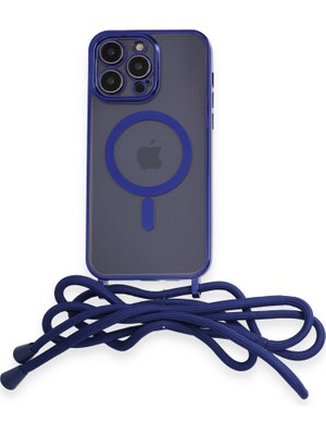Fırsatkolik iPhone 13 Pro Kılıf Divo Lazer Askılı Magsafe Kapak - Mavi