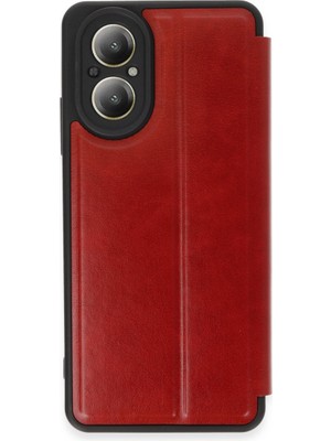 Fırsatkolik Realme 12 Lite Kılıf Flip Cover - Kırmızı