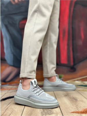 Beskar BA0375 Gri Triko Spor Erkek Sneaker – Konforlu Yürüyüş