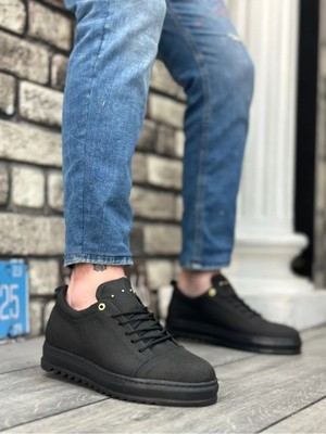 Beskar BA0152 Siyah Deri Suni Deri Spor Erkek Sneaker – Kaymaz Taban