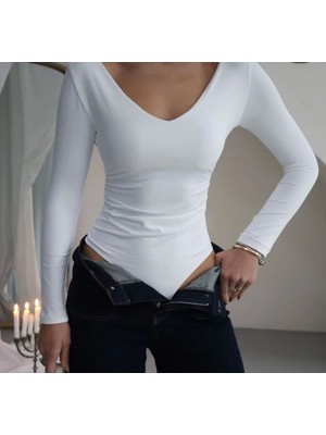 Nutika Yan Büzgülü Çıtçıtlı Zıbın Body