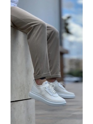 Beskar BA0812 Erkek Beyaz Renk Sneaker Spor Ayakkabı – Ortopedik ve Hafif