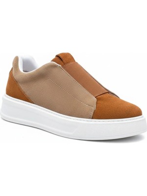 Beskar Vizon Bej Rengi Nefes Alan Erkek Sneaker - Terletmeyen Günlük Spor Ayakkabı Kb 007